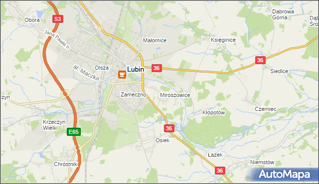 mapa Miroszowice, Miroszowice na mapie Targeo