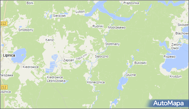 mapa Sątoczno gmina Lipnica, Sątoczno gmina Lipnica na mapie Targeo