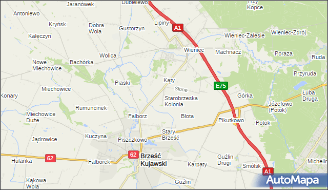 mapa Starobrzeska Kolonia, Starobrzeska Kolonia na mapie Targeo