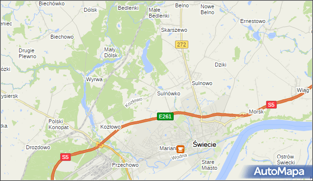 mapa Sulnówko, Sulnówko na mapie Targeo