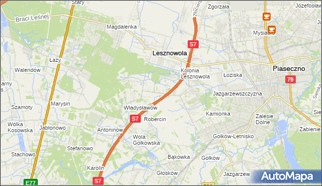 mapa Wilcza Góra gmina Lesznowola, Wilcza Góra gmina Lesznowola na mapie Targeo