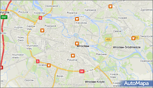 mapa Wrocławia, Wrocław na mapie Targeo