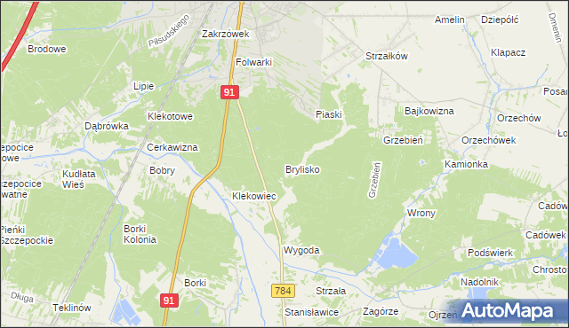 mapa Brylisko, Brylisko na mapie Targeo