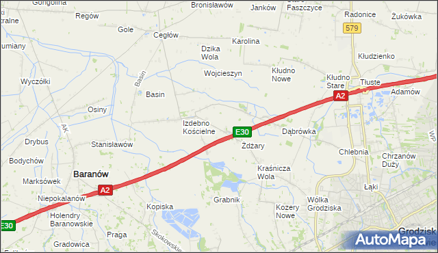 mapa Izdebno Nowe, Izdebno Nowe na mapie Targeo