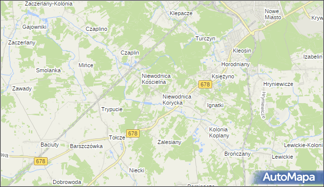 mapa Niewodnica Korycka, Niewodnica Korycka na mapie Targeo