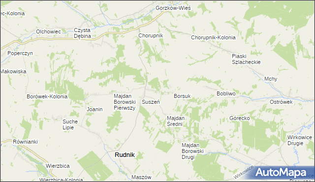 mapa Potasznia gmina Rudnik, Potasznia gmina Rudnik na mapie Targeo