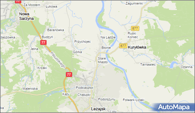 mapa Stare Miasto gmina Leżajsk, Stare Miasto gmina Leżajsk na mapie Targeo