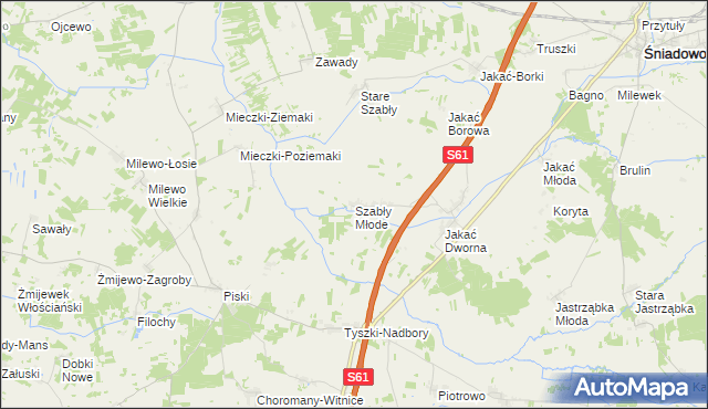 mapa Szabły Młode, Szabły Młode na mapie Targeo