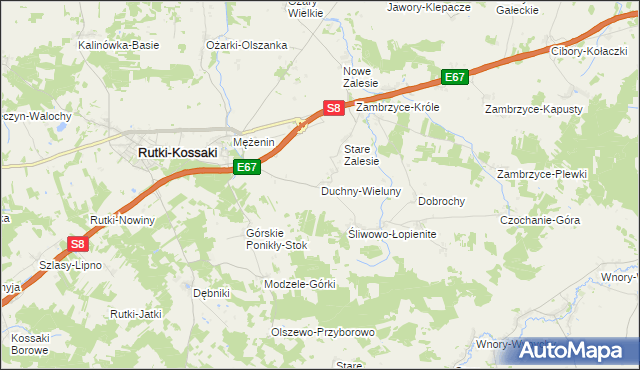 mapa Duchny-Wieluny, Duchny-Wieluny na mapie Targeo