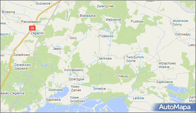 mapa Jankowa gmina Cieszków, Jankowa gmina Cieszków na mapie Targeo