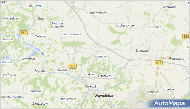 mapa Łopatki gmina Wąwolnica, Łopatki gmina Wąwolnica na mapie Targeo