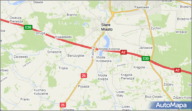 mapa Modła Królewska, Modła Królewska na mapie Targeo