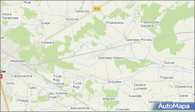 mapa Szaniawy-Matysy, Szaniawy-Matysy na mapie Targeo