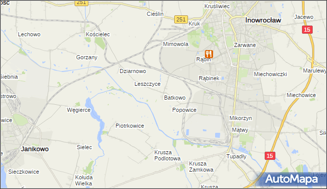 mapa Batkowo, Batkowo na mapie Targeo