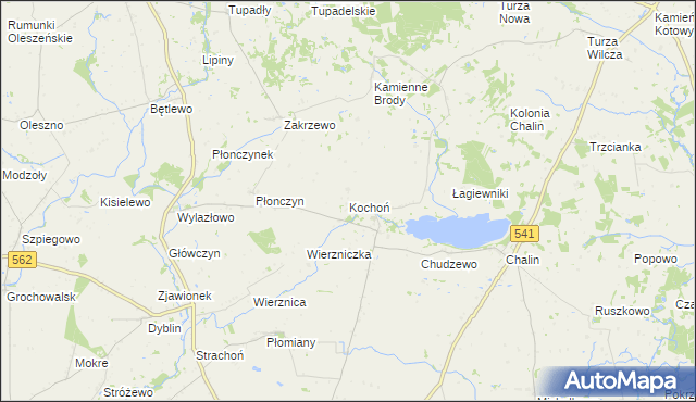 mapa Kochoń, Kochoń na mapie Targeo