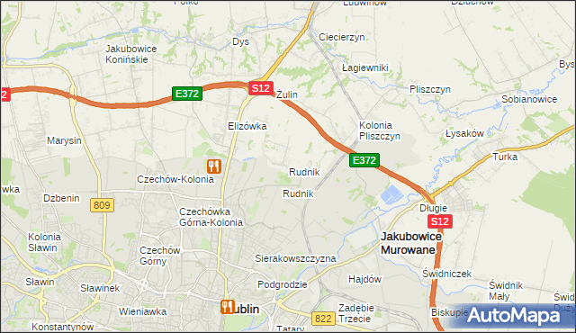mapa Rudnik gmina Wólka, Rudnik gmina Wólka na mapie Targeo