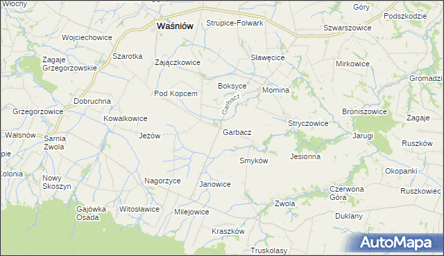 mapa Garbacz, Garbacz na mapie Targeo