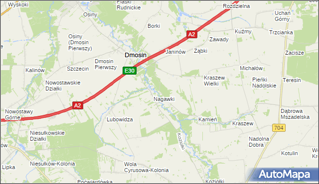 mapa Grodzisk gmina Dmosin, Grodzisk gmina Dmosin na mapie Targeo