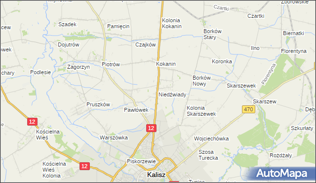 mapa Niedźwiady gmina Żelazków, Niedźwiady gmina Żelazków na mapie Targeo