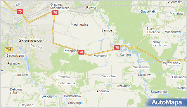 mapa Pamiętna, Pamiętna na mapie Targeo