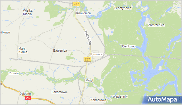 mapa Pruszcz gmina Gostycyn, Pruszcz gmina Gostycyn na mapie Targeo