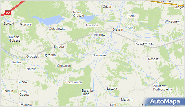 mapa Sosnowe, Sosnowe na mapie Targeo