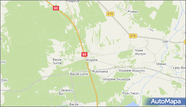 mapa Stare Modzele, Stare Modzele na mapie Targeo