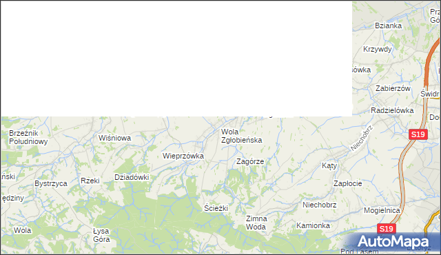 mapa Wola Zgłobieńska, Wola Zgłobieńska na mapie Targeo