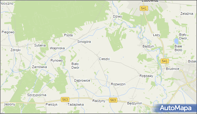 mapa Cieszki, Cieszki na mapie Targeo