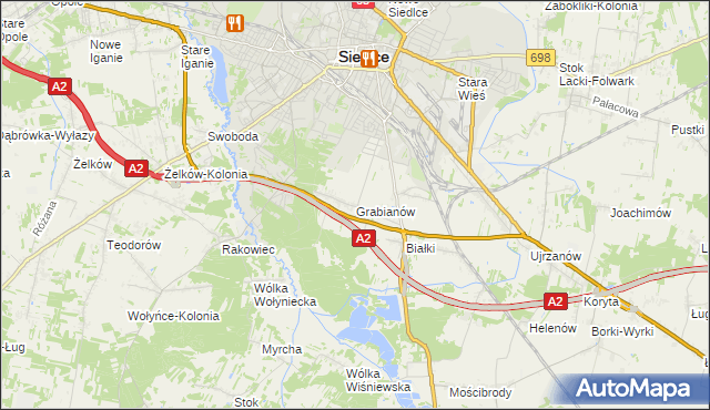 mapa Grabianów, Grabianów na mapie Targeo