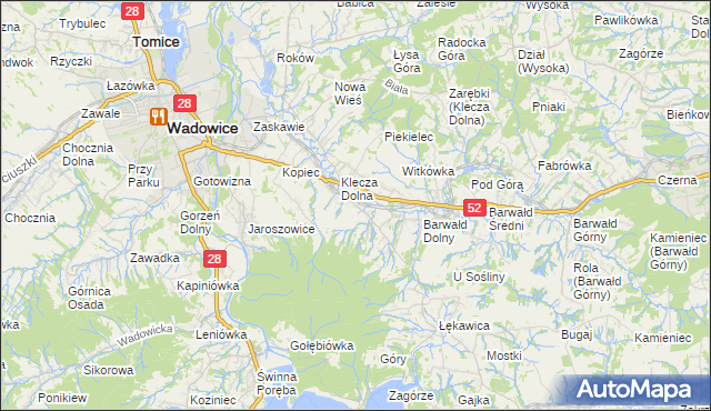 mapa Klecza Górna, Klecza Górna na mapie Targeo