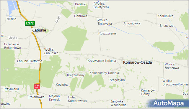 mapa Krzywystok, Krzywystok na mapie Targeo