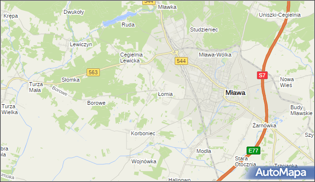 mapa Łomia, Łomia na mapie Targeo