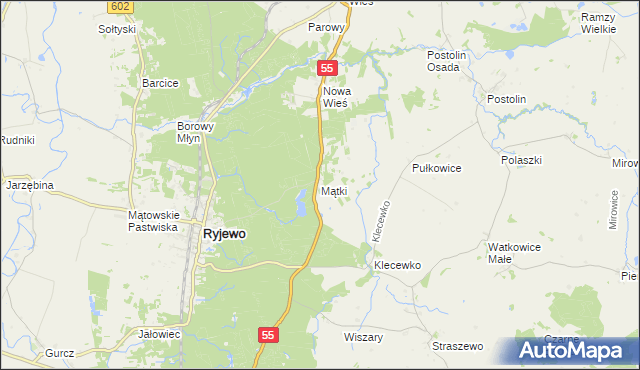 mapa Mątki gmina Ryjewo, Mątki gmina Ryjewo na mapie Targeo