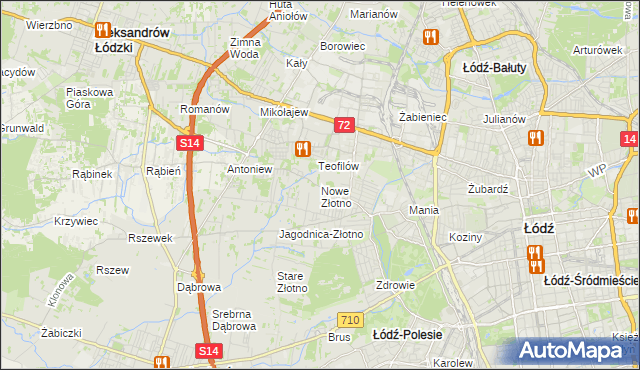 mapa Nowe Złotno, Nowe Złotno na mapie Targeo