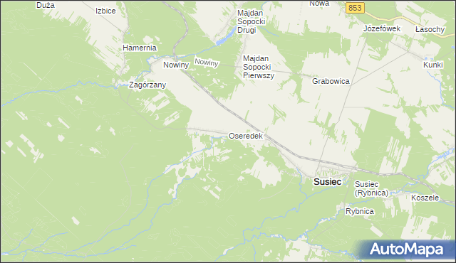 mapa Oseredek, Oseredek na mapie Targeo