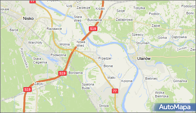 mapa Przędzel, Przędzel na mapie Targeo