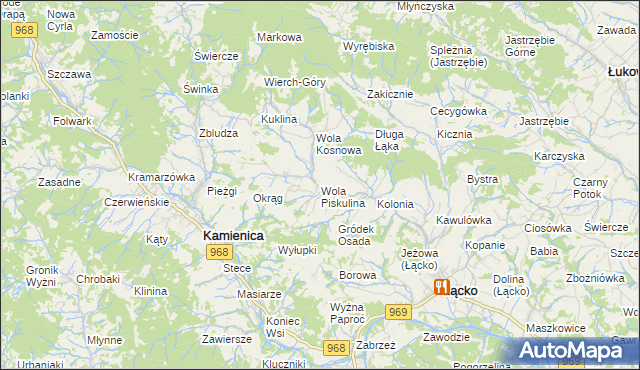 mapa Wola Piskulina, Wola Piskulina na mapie Targeo