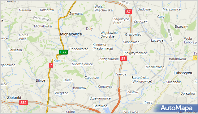 mapa Zdzięsławice, Zdzięsławice na mapie Targeo