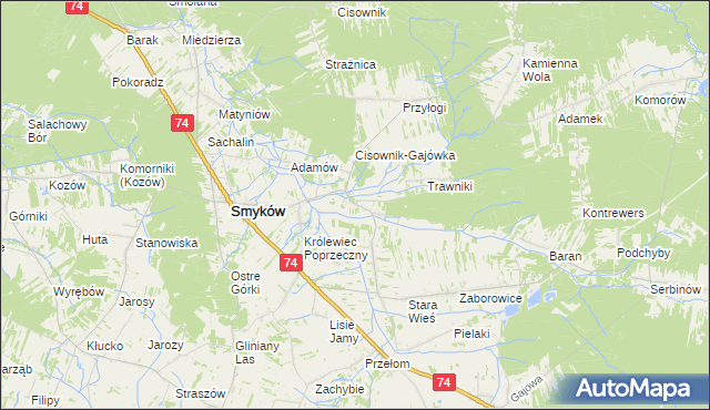 mapa Piaski Królewieckie, Piaski Królewieckie na mapie Targeo