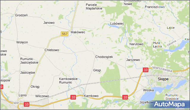mapa Chodorążek, Chodorążek na mapie Targeo