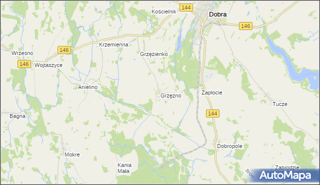 mapa Grzęzno, Grzęzno na mapie Targeo