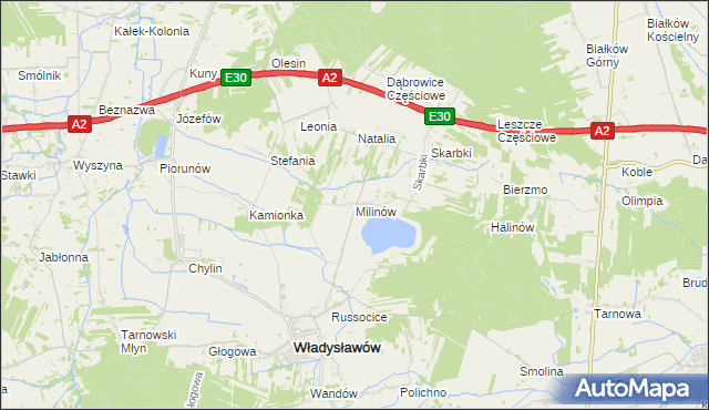 mapa Milinów, Milinów na mapie Targeo