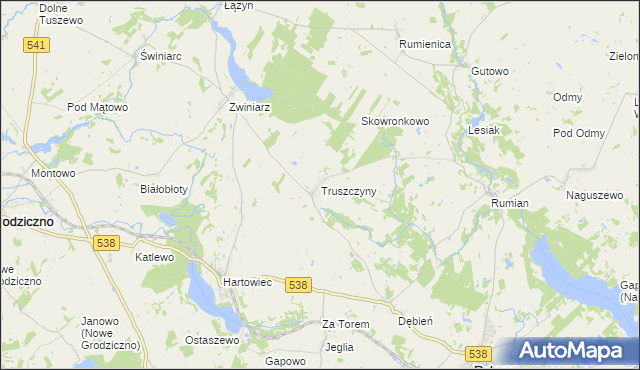 mapa Truszczyny, Truszczyny na mapie Targeo