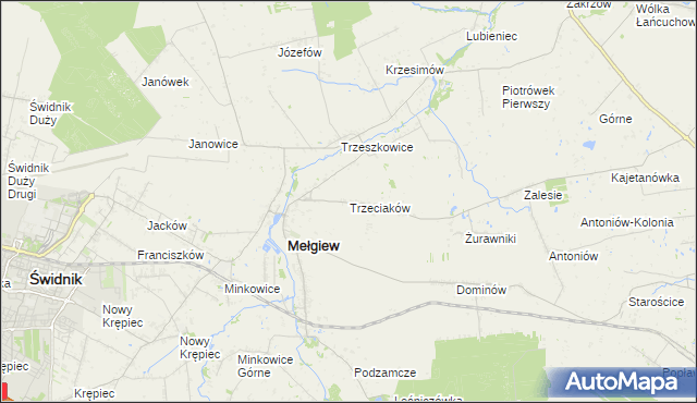 mapa Trzeciaków, Trzeciaków na mapie Targeo