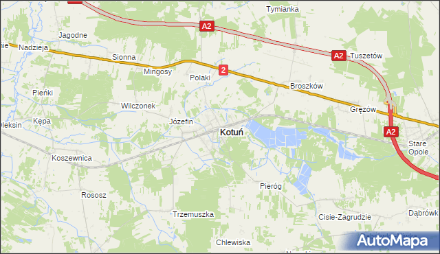 mapa Kotuń powiat siedlecki, Kotuń powiat siedlecki na mapie Targeo