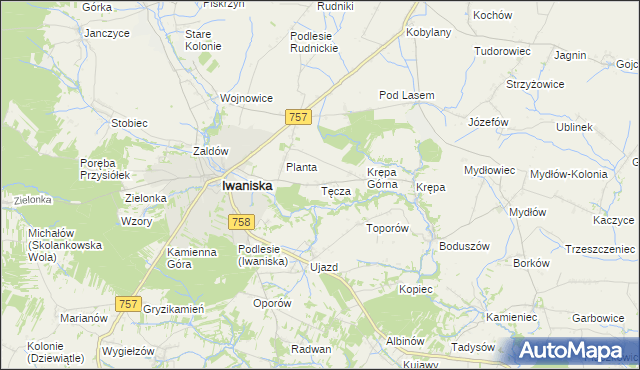 mapa Tęcza, Tęcza na mapie Targeo