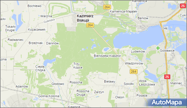 mapa Bieniszew-Klasztor, Bieniszew-Klasztor na mapie Targeo