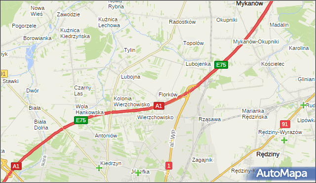 mapa Florków, Florków na mapie Targeo