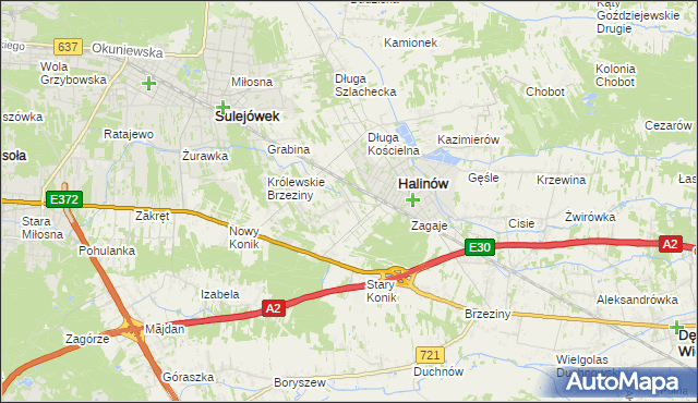 mapa Hipolitów gmina Halinów, Hipolitów gmina Halinów na mapie Targeo